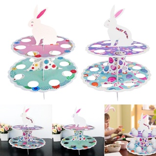 New Easter Egg Stand Easter Party Supplies Bunny Cupcake Muffin Holder Rack