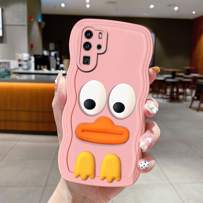 เคสซิลิโคนนิ่ม ลายเป็ดน่ารัก 3D ขอบคลื่น สําหรับ Huawei P30 P20 Pro P30 Pro P30 Lite