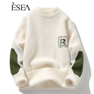 Esea เสื้อกันหนาวผู้ชาย อินเทรนด์ ฤดูใบไม้ร่วงและฤดูหนาว เวอร์ชั่นเกาหลี สีพื้น แฟชั่นยอดนิยม เสื้อกันหนาวผู้ชาย