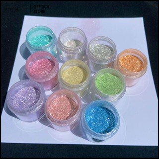 อุปกรณ์ทำเล็บGlitterหลากสีGlitter Aurora Glitterเล็บผงกระจกแรงเสียดทานกระจกขัดตกแต่ง-eelhoe