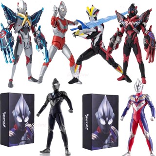 S H Figuarts โมเดลฟิกเกอร์ อุลตร้าแมน Tiga Dark Zero Rabbit Form Jack Victory SHF Articulado ของเล่นสําหรับเด็ก