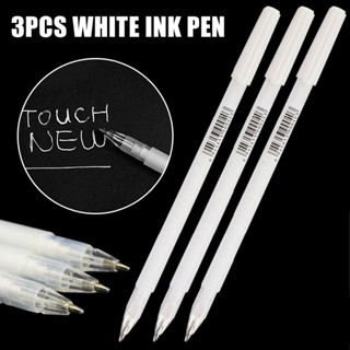 New 3pcs 0.8mm White Gel Ink Marker Pen Drawing Art Fine Tip Sketching Painting