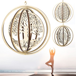 1pc New 22cm Home Wooden Pendant Wall Decoration Hollow Flower of Life Crafts