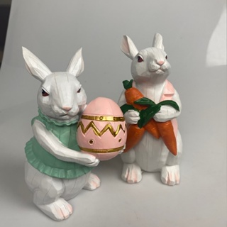 New Spring Easter Bunny Ornaments Home Decor Ornaments Rabbit Doll Resin Crafts