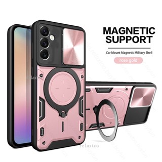 Casing Compatible With For Samsung Galaxy S23 S22 FE Ultra Plus S23FE S23Ultra S23Plus 5G Shockproof Hard Phone Case Metal Armor Ring Bracket Stent Push Camera Protect Back Cover