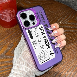 เคสโทรศัพท์มือถือชุบไฟฟ้า ลายฉลากตั๋ว สําหรับ iPhone 14promax 13 12 11 xsmax