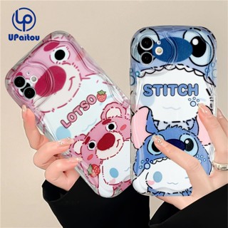 เคสโทรศัพท์มือถือ ขอบหยัก ลายการ์ตูนหมีสตรอเบอร์รี่น่ารัก 3D สีชมพู สําหรับ Samsung A14 A04E A34 A04 A13 A54 A04s A24 A23 A03 A52 A52s A03s A02s A12 A22 A51 A32 A50 A30s A50s