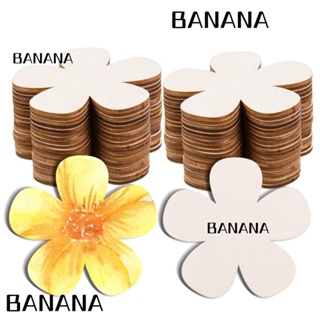 Banana1 คัตเอาท์ไม้เปล่า รูปดอกไม้ ขนาด 3 นิ้ว สําหรับตกแต่งบ้าน ปาร์ตี้ 60 ชิ้น