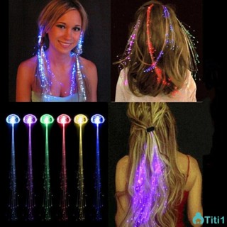 35 ซม.สีสันสดใสผีเสื้อ Braids LED Luminous Braids สีสันผมปลอมไฟปาร์ตี้บาร์ปลอม Braids TH1