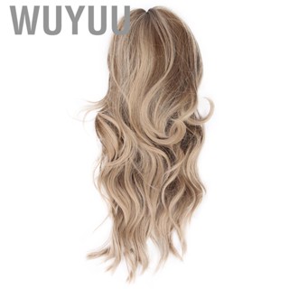 Wuyuu 60cm Women Long Wavy Light Blonde Wig Lady Fashionable Cosplay Party Synthetic Wigs for Daily