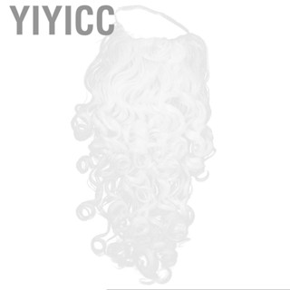 Yiyicc 80cm Santa Beard White Wig And Claus Curly For