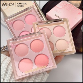 Kakashow 4 สี Natural Blush Soft Moisturizing เม็ดสีสูงแต่งหน้ายาวนาน Repair Volume Girl Blush -eelhoe