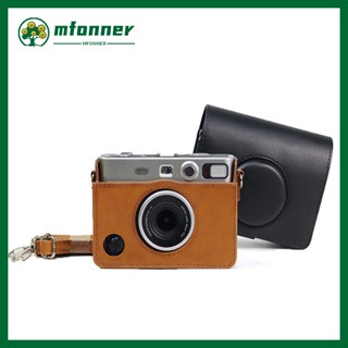 กระเป๋ากล้องดิจิตอล หนัง Pu พร้อมสายคล้องไหล่ สไตล์เรโทร สําหรับ Instax Mini Evo