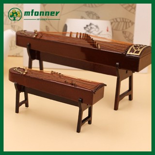 โมเดลเครื่องดนตรีไม้ Guzheng ขนาดเล็ก สําหรับตกแต่งบ้านตุ๊กตา