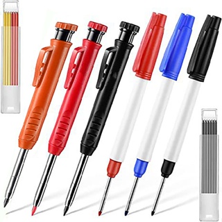 New Carpenter Woodworking Deep Hole Marker &amp; Mechanical Pencil with 12 Refills