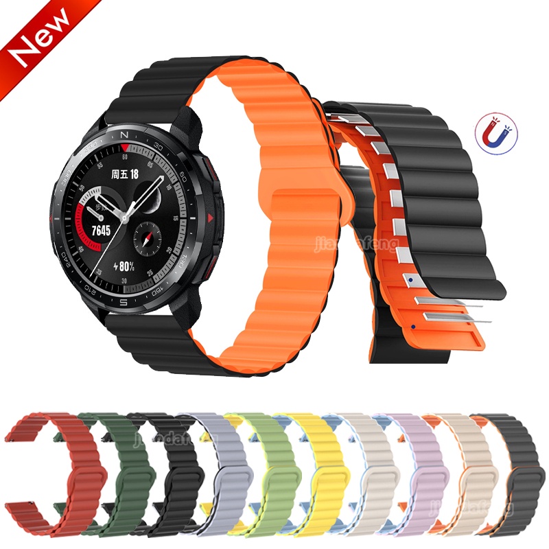 สายนาฬิกาข้อมือซิลิโคน แม่เหล็ก สําหรับ HONOR Watch GS Pro GS 3 Magic Watch 2