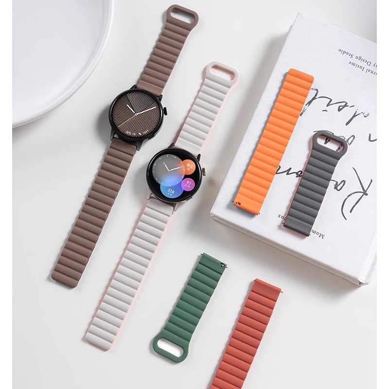 สายนาฬิกาข้อมือซิลิโคนแม่เหล็ก สําหรับ HUAWEI Watch GT3 pro 46 มม. 43 มม. GT2 pro Watch 4 pro GT Runner Active Loop Buckle Wristband