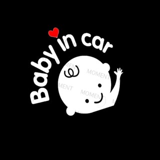 Moment สติกเกอร์ ลายการ์ตูน Baby In Car กันน้ํา ขนาด 16x13 ซม. สําหรับติดตกแต่งหน้าต่างรถยนต์