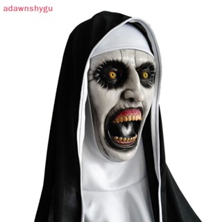 Adagu The Horror Scary Nun หน้ากากยาง พร้อมผ้าพันคอ สําหรับแต่งคอสเพลย์ฮาโลวีน