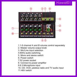 [Hawal] เครื่องผสมเสียง 10 ช่อง ควบคุมเสียงสะท้อน สําหรับบันทึกเสียง ออกอากาศ DJ