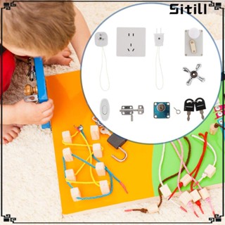 [ขาตั้ง] บอร์ดของเล่น Montessori Busy Board Plane Travel DIY สําหรับทํากิจกรรม 6 ชิ้น