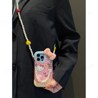 เคสโทรศัพท์มือถือ กันกระแทก พร้อมสายโซ่คล้อง ประดับโบว์ สําหรับ Iphone 14pro max 13 12 11 113proMax 112 XR