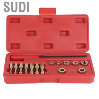 Sudi 15pcs/Set Thread Restorer  Kit Universal Car 7 Metric Rethread Taps Die Tool