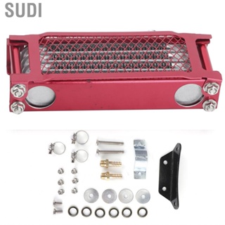 Sudi Motorcycle Oil Cooler  Red Radiator Cooling System for 100‑250CC Off‑Road Vehicle 85x200x45mm