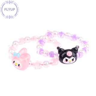 Flyup สร้อยข้อมือคริสตัล ลายการ์ตูนอนิเมะ Cinnamoroll Kuromi My Melody น่ารัก ของขวัญวันเกิด สําหรับเด็กผู้หญิง