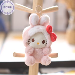 SANRIO Flyup พวงกุญแจ จี้ตุ๊กตากระต่ายน่ารัก ขนปุยนุ่มนิ่ม สําหรับห้อยกระเป๋าเป้สะพายหลัง