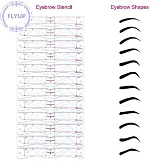 Flyup ชุดแผ่นแม่แบบเขียนคิ้ว ใช้ซ้ําได้ 12 ชิ้น