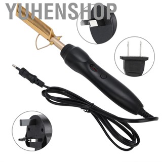 Yuhenshop Electric Hot Comb  Portable Travel Multi-Functional Heating Hair Straightener  Static Curler  with 3 Levels Temperature Setting