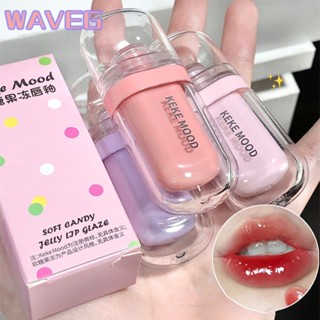 wave Kekemood Mirror ลิปสติกลิปกลอสกันน้ำเหงื่อติดทนนาน Jelly Dewy Lip Glaze Lip Makeup