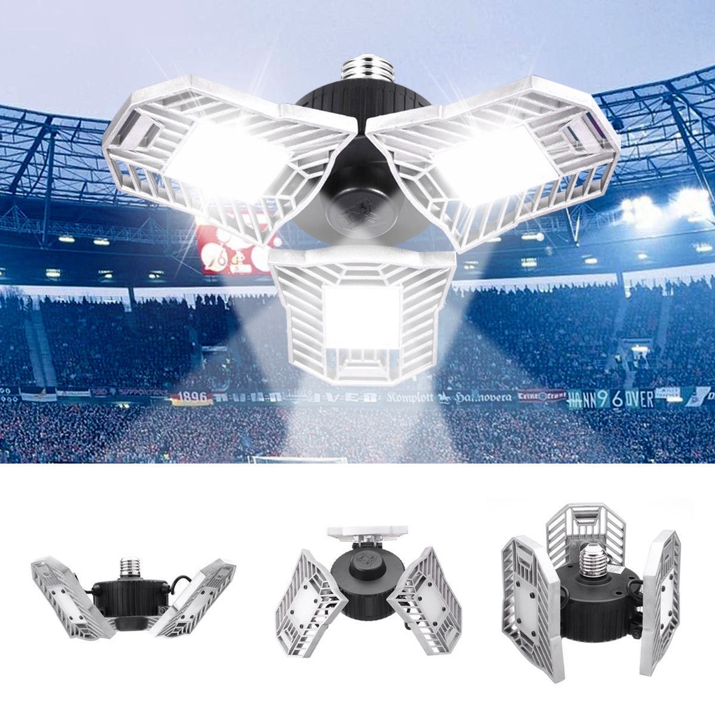 3 หัว E27 เพดานโรงรถ LED แบบปรับได้ 110V ถึง 265V 6000 Lumens ไฟเพดาน LED สำหรับโรงรถโกดัง