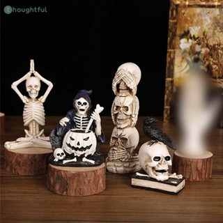 ฮาโลวีนโครงกระดูก Ghost House Ghost ตกแต่งปาร์ตี้บรรยากาศวันหยุดตกแต่ง Terror Prop ตกแต่ง Skull รูปปั้น TH