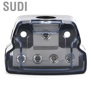 Sudi Distribution Block 4 Way Zinc Alloy Trailer Plug 1/0 Gauge In to Out for Car Power Terminal Strip