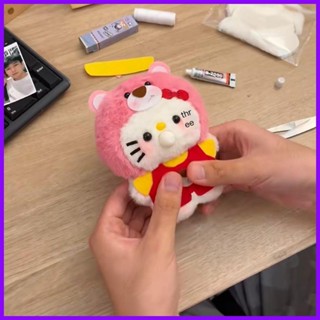 ตุ๊กตาแมวคิตตี้ สตรอเบอร์รี่ หมีน่ารัก แฮนด์เมด บันทึกเสียงได้ ใส่สบาย DIY สําหรับนักเรียน