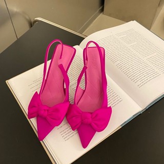 [Unique High Heels] ใหม่ รองเท้าส้นสูง หัวแหลม ประดับโบว์ สไตล์ฝรั่งเศส เซ็กซี่ แฟชั่นฤดูร้อน 2023