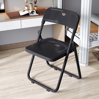 Family Shorage เก้าอี้พับสีดำข้นเสริมความต้านทานการลื่นไถลเก้าอี้พับสำหรับสำนักงานหอพักผู้ใหญ่