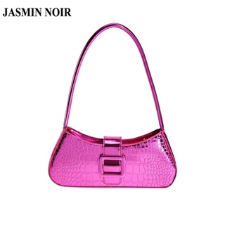 Jasmin NOIR สิทธิบัตร หนังจระเข้ รูปแบบ กระเป๋าสะพายไหล่ ผู้หญิง แฟชั่น ล็อค กระเป๋าถือ กระเป๋าสะพายข้าง