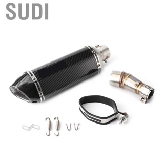 Sudi Motorcycle Exhaust Middle   Slip On Muffler High Power Carbon Fibre Style End 14.6in Long Large Torque for Car Replacement Ninja 250R 2008-2012