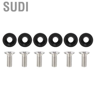 Sudi M8 Black Gasket Fender Bumper Washer  6Pcs Universal Spacers Car Motorcycle Modified Front Rear Decora