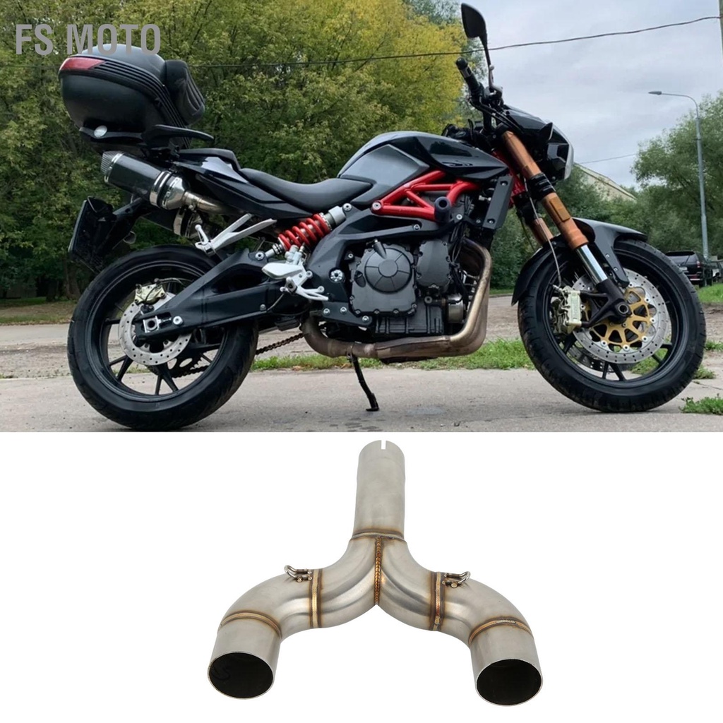FS Moto รถจักรยานยนต์ ท่อไอเสียคู่กลางสแตนเลสสำหรับ BENELLI 600