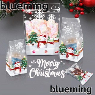 Blueming2 ถุงพลาสติก ลายการ์ตูนเกล็ดหิมะ สําหรับใส่ขนม คุกกี้ บิสกิต 50 ชิ้น