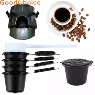 Coffee Capsule Cup Black + White Nespresso Machines Refillable Spoon And Brush