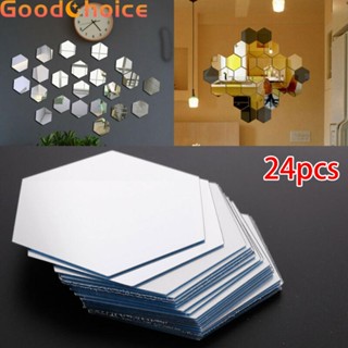 Mirror Stickers Self Adhesive Wall Stickers Art Decals Home Decor Bedroom 24pcs