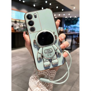 เคสโทรศัพท์มือถือ TPU กันกระแทก ลายนักบินอวกาศ 6D พร้อมสายคล้อง สําหรับ VIVO V29e V25 V29 Pro V29 Lite Y27 Y36 4G 5G