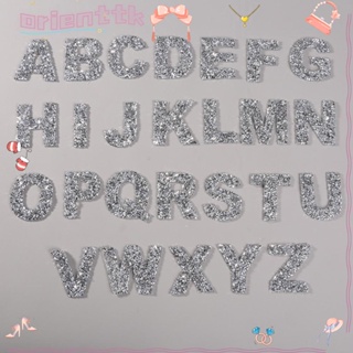 Orienttk สติกเกอร์ตัวอักษร A-Z สีเงิน 2 นิ้ว 26 ชิ้น สําหรับติดตกแต่งเสื้อผ้า กระเป๋า