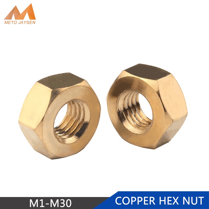 ทองเหลืองทองแดง Hex หกเหลี่ยมถั่วสําหรับ M1.4 M1.6 M2 M2.5 M3 M4 M5 M6 M8 M10 M12 M14 M16 สกรู Bolt