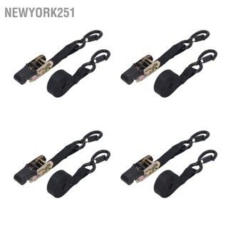 Newyork251 4 ชุด Ratchet Tie Down สายรัด 25 มม.กว้าง 10ft ยาว S Hooks สำหรับรักษาความปลอดภัย Cargos รถบรรทุกรถจักรยานยนต์